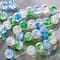 12 Pack: Blue & Green Crackled Glass Round Beads, 8mm by Bead Landing™